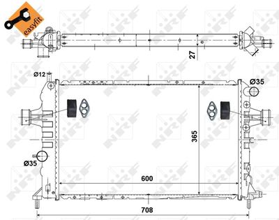 Radiator, engine cooling NRF 58344