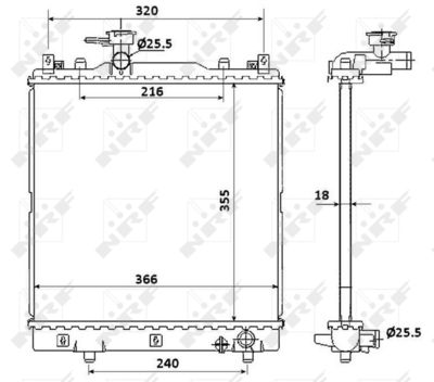 Radiator, engine cooling NRF 58353