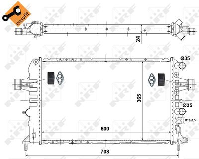 Radiator, engine cooling NRF 58355