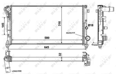 Radiator, engine cooling NRF 58376