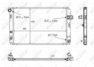 Radiator, engine cooling NRF 58382