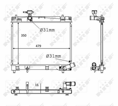 Radiator, engine cooling NRF 58384