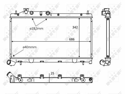 Radiator, engine cooling NRF 58385