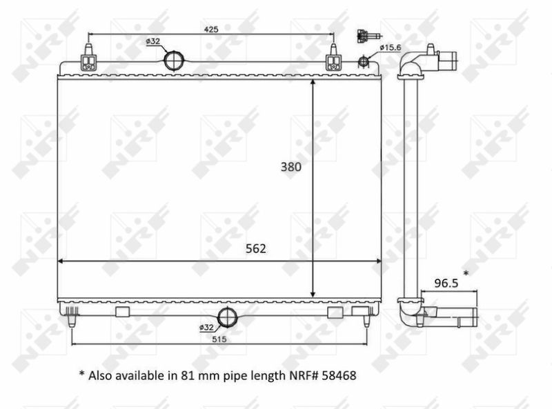 NRF 58399 Radiator, engine cooling
