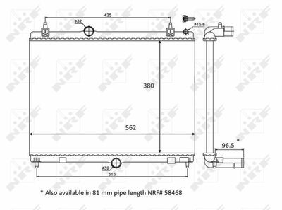 Radiator, engine cooling NRF 58399