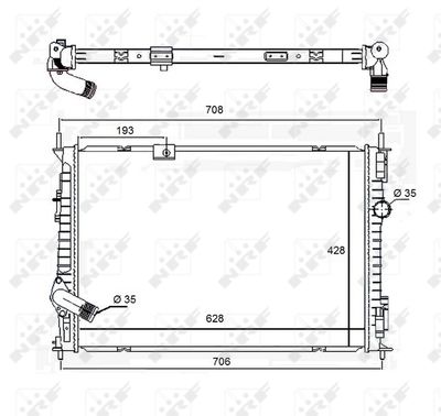 Radiator, engine cooling NRF 58455