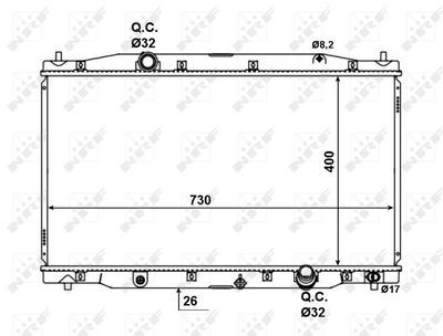 Radiator, engine cooling NRF 58457