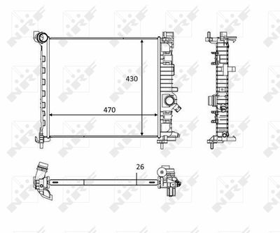 Radiator, engine cooling NRF 58473