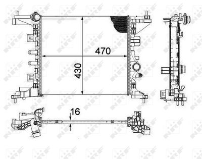 Radiator, engine cooling NRF 58477