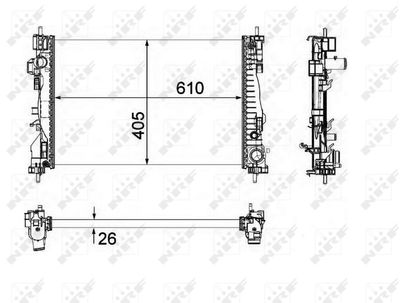 Radiator, engine cooling NRF 58492