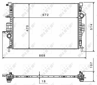 Radiator, engine cooling NRF 58499