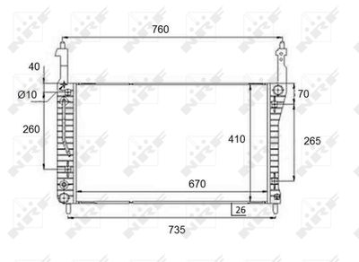 Radiator, engine cooling NRF 58509