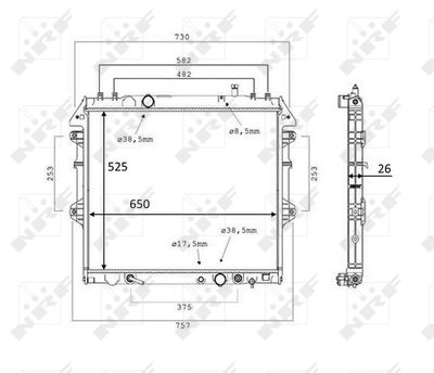 Radiator, engine cooling NRF 58534