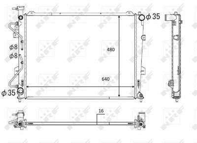 Radiator, engine cooling NRF 58554