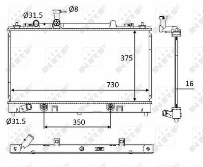 Radiator, engine cooling NRF 58560