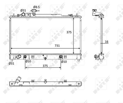 Radiator, engine cooling NRF 58561