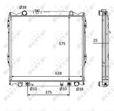 Radiator, engine cooling NRF 58648