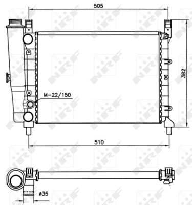 Radiator, engine cooling NRF 58705