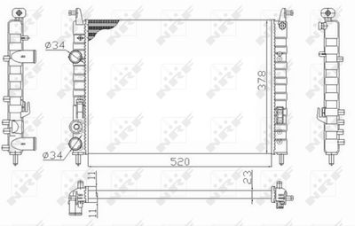 Radiator, engine cooling NRF 58726