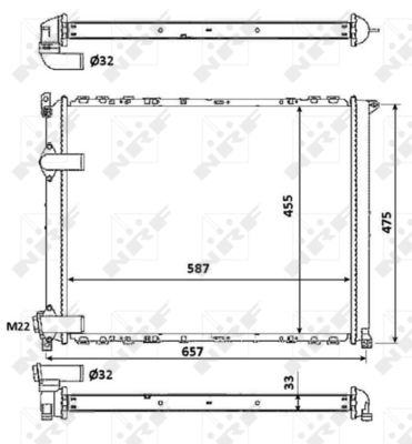 Radiator, engine cooling NRF 58849