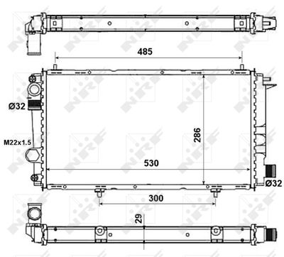 Radiator, engine cooling NRF 58957A