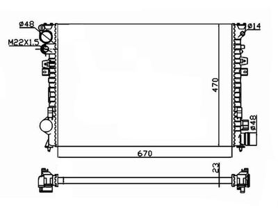 Radiator, engine cooling NRF 58958A