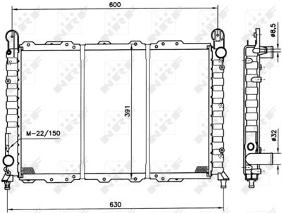 Radiator, engine cooling NRF 58996