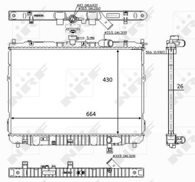 Radiator, engine cooling NRF 59046