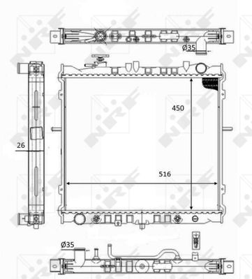 Radiator, engine cooling NRF 59049