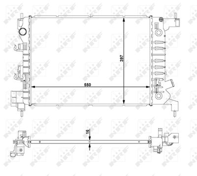 Radiator, engine cooling NRF 59149
