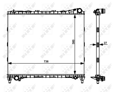 Radiator, engine cooling NRF 59174