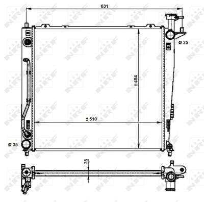 Radiator, engine cooling NRF 59201
