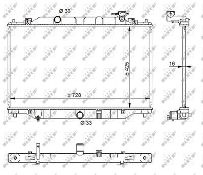 Radiator, engine cooling NRF 59206