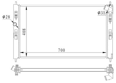 Radiator, engine cooling NRF 59260