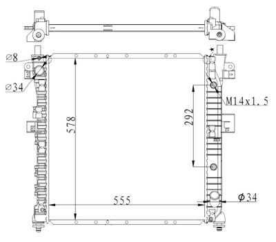 Radiator, engine cooling NRF 59342