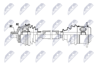 Drive Shaft NTY NPW-AU-102