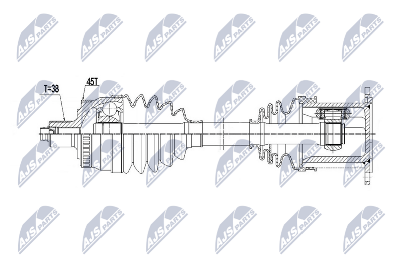 NTY NPW-AU-114 Drive Shaft