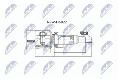 Joint Kit, drive shaft NTY NPW-FR-022