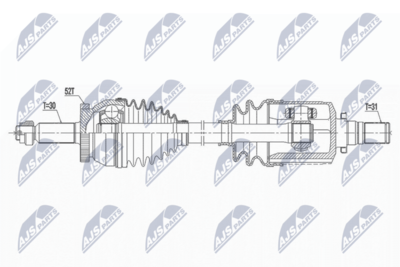 Drive Shaft NTY NPW-HY-561