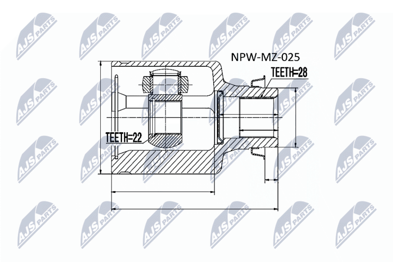 NTY NPW-MZ-025 Joint Kit, drive shaft