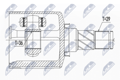 Joint Kit, drive shaft NTY NPW-NS-036