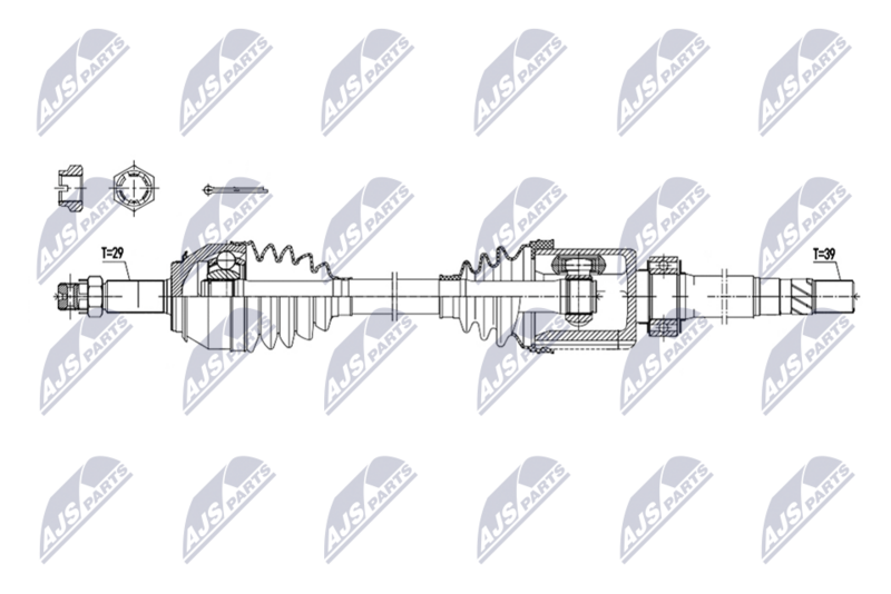 NTY NPW-NS-223 Drive Shaft