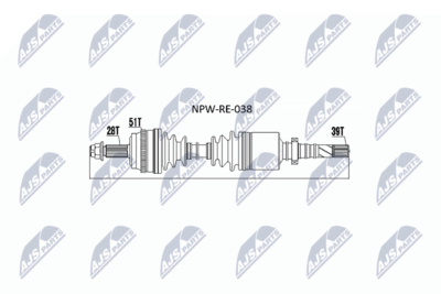 Drive Shaft NTY NPW-RE-038