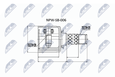 Joint Kit, drive shaft NTY NPW-SB-006