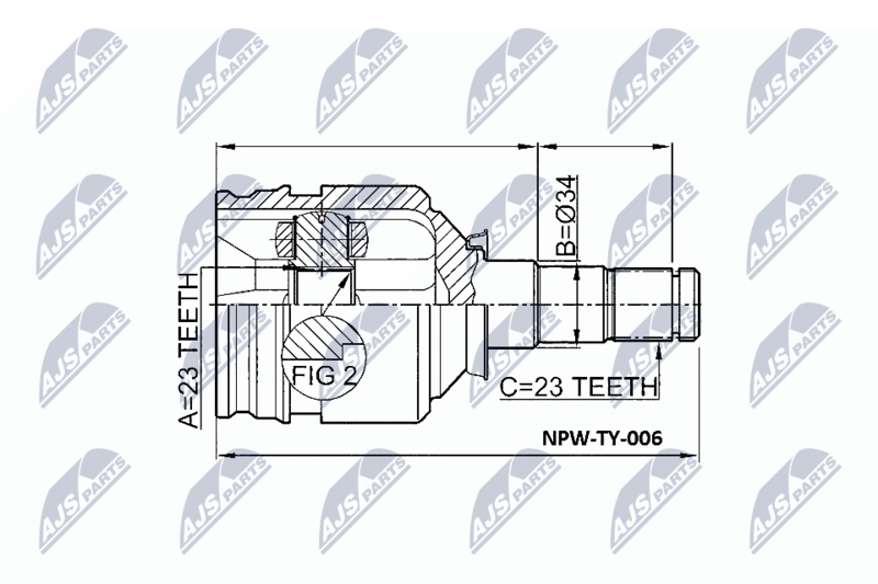 NTY NPW-TY-006 Joint Kit, drive shaft