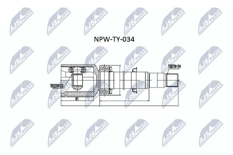NTY NPW-TY-034 Joint Kit, drive shaft
