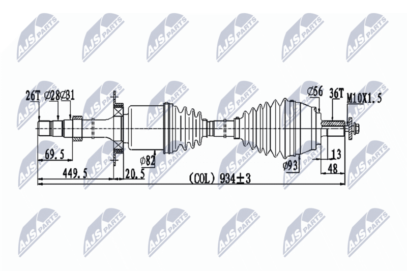 NTY NPW-VV-133 Drive Shaft