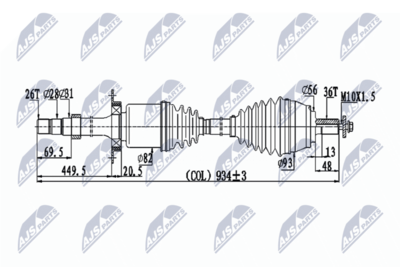 Drive Shaft NTY NPW-VV-133