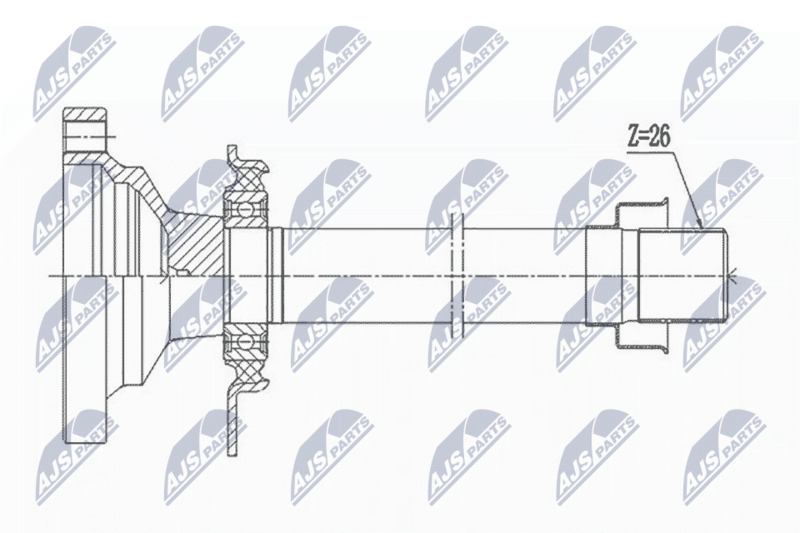 NTY NPW-VW-004R1 Stub Shaft, differential