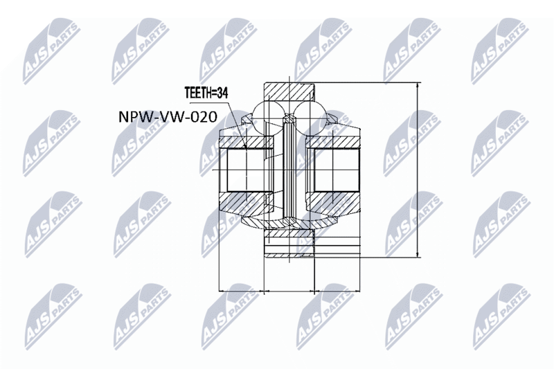 NTY NPW-VW-020 Joint Kit, drive shaft